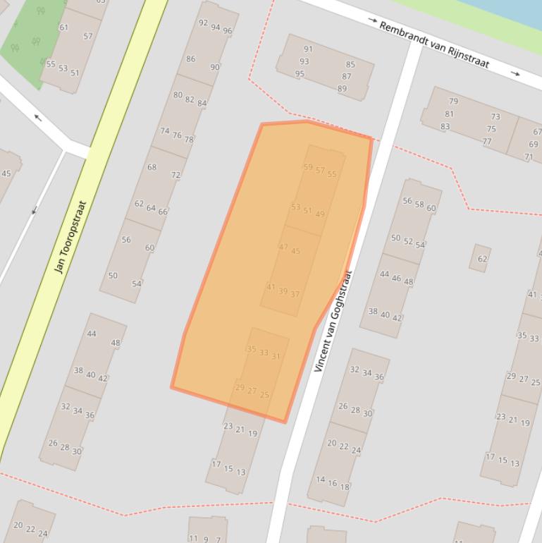 Kaart van postcodegebied 1382VE.