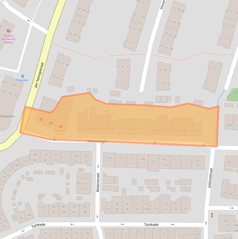Kaart van postcodegebied 1382VW.