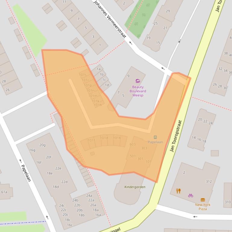 Kaart van postcodegebied 1382WB.