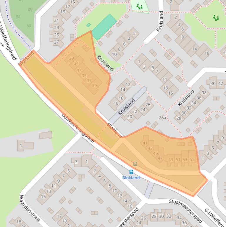 Kaart van postcodegebied 1383AB.