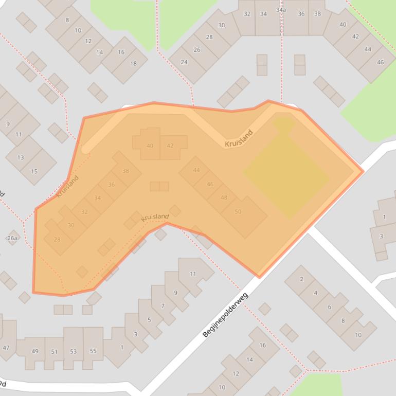 Kaart van postcodegebied 1383AE.