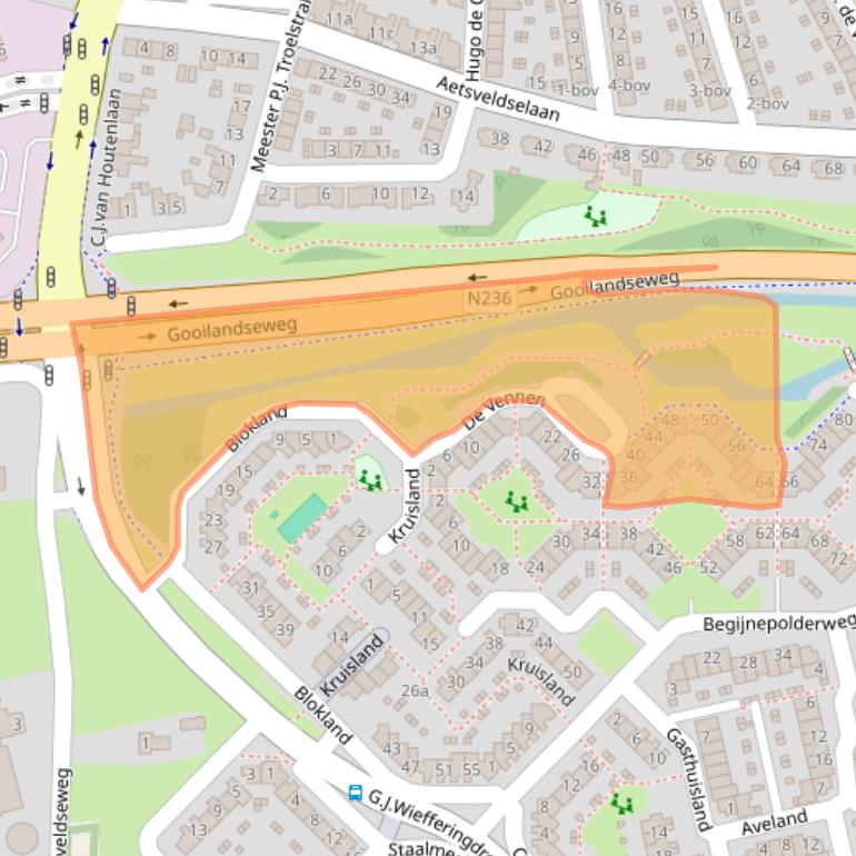 Kaart van postcodegebied 1383AL.