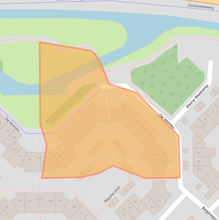 Kaart van postcodegebied 1383AM.