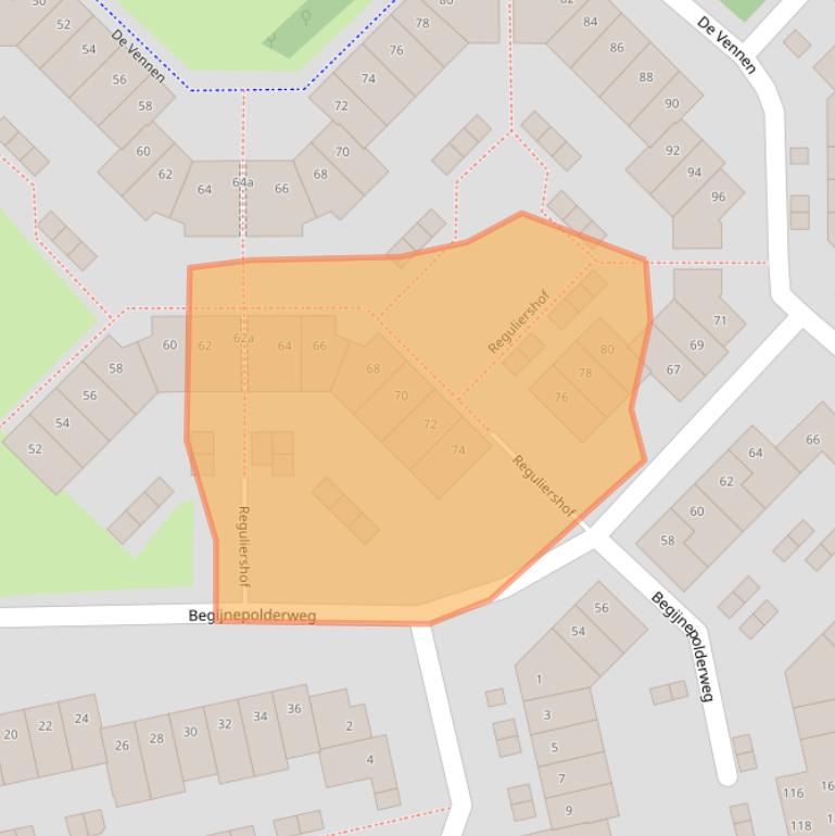 Kaart van postcodegebied 1383AR.