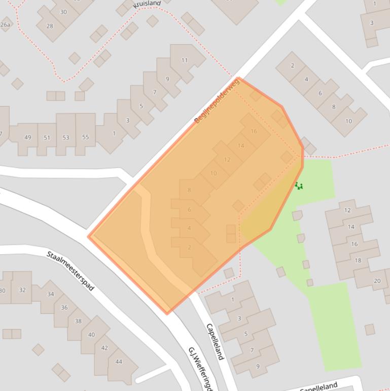 Kaart van postcodegebied 1383AW.