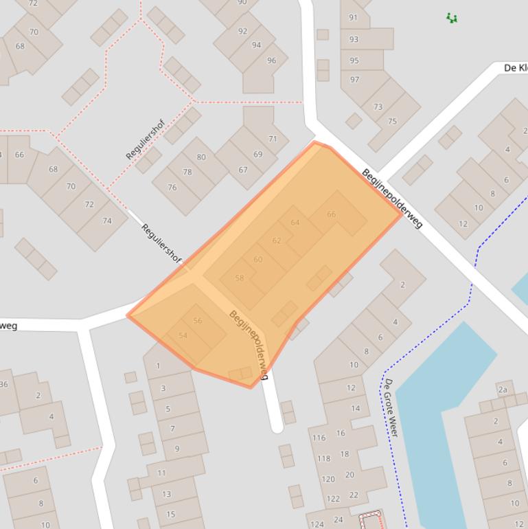 Kaart van postcodegebied 1383AZ.