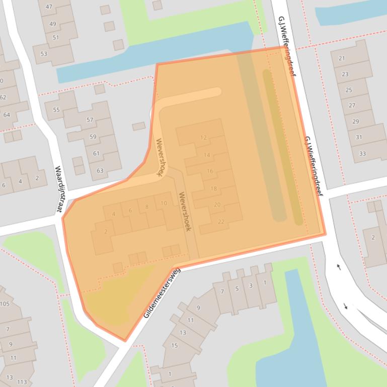 Kaart van postcodegebied 1383CP.