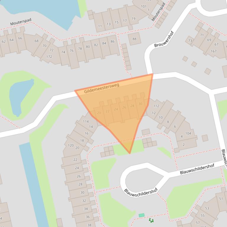 Kaart van postcodegebied 1383DC.