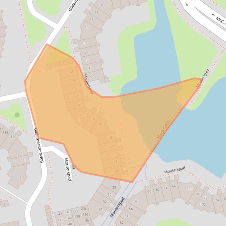 Kaart van postcodegebied 1383DH.