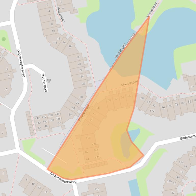 Kaart van postcodegebied 1383DK.