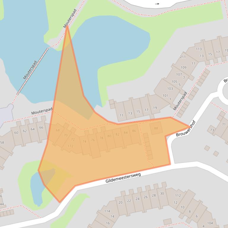 Kaart van postcodegebied 1383DL.