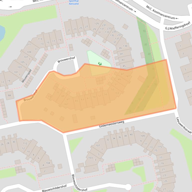 Kaart van postcodegebied 1383DP.