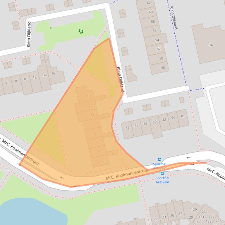 Kaart van postcodegebied 1383EK.