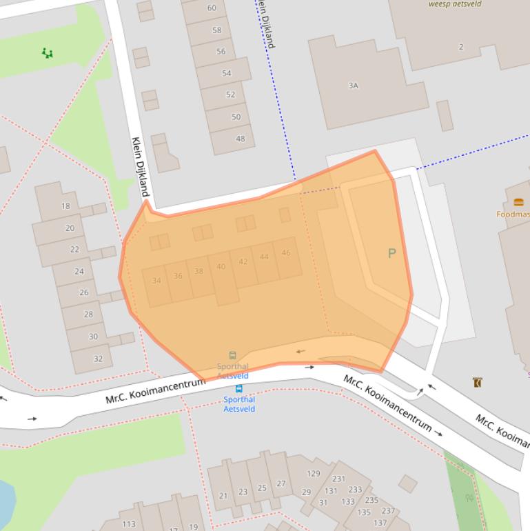 Kaart van postcodegebied 1383EL.