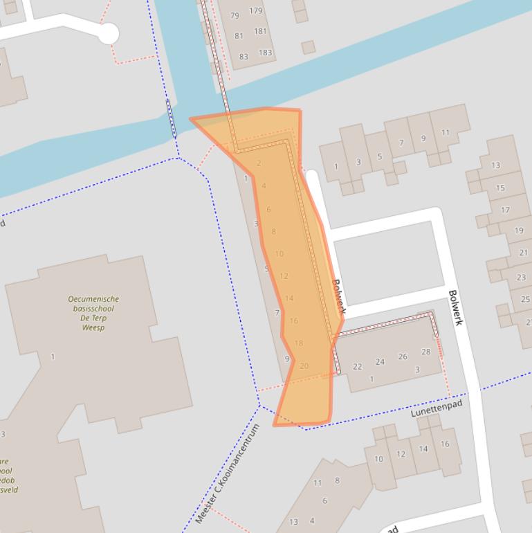 Kaart van postcodegebied 1383ER.