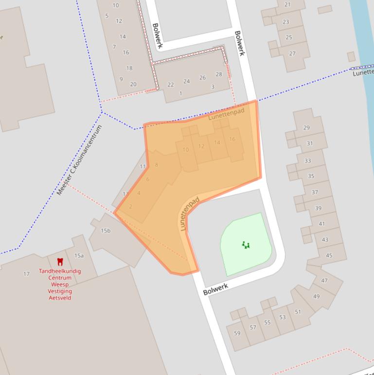 Kaart van postcodegebied 1383EV.