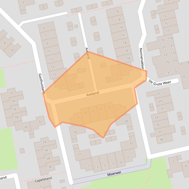 Kaart van postcodegebied 1383GB.