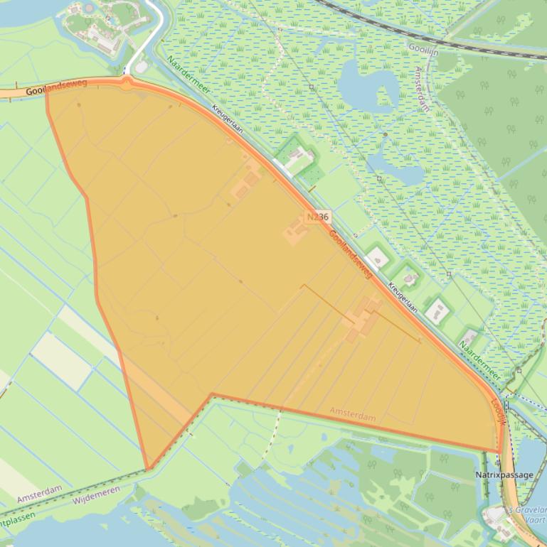 Kaart van postcodegebied 1383HR.