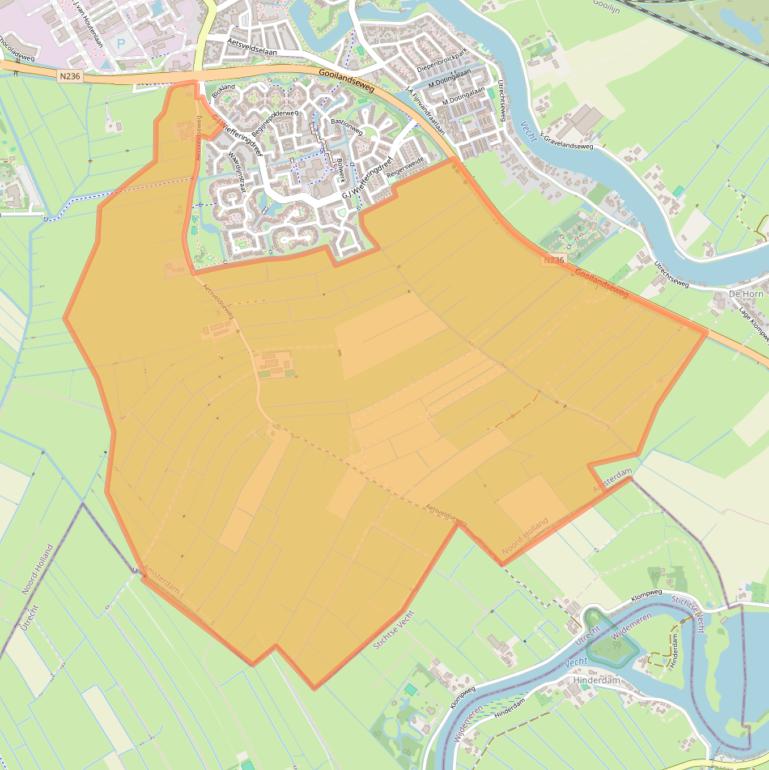 Kaart van postcodegebied 1383HS.