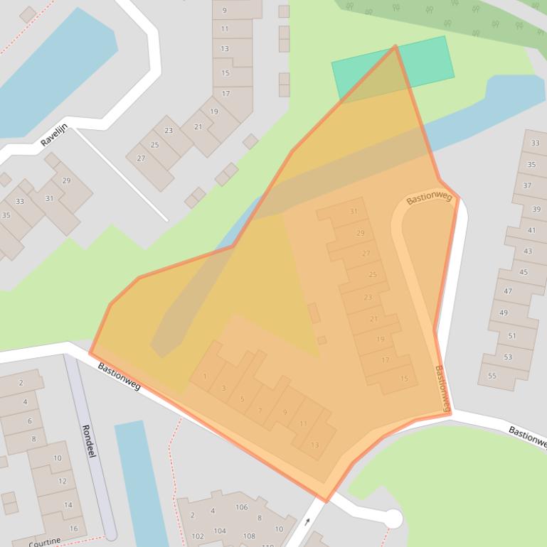 Kaart van postcodegebied 1383JA.