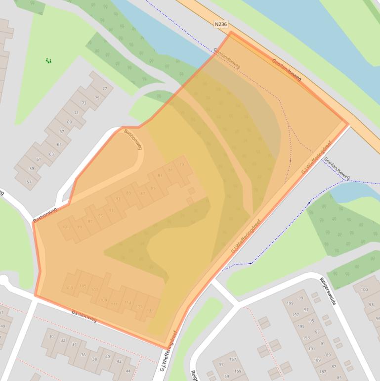 Kaart van postcodegebied 1383JC.