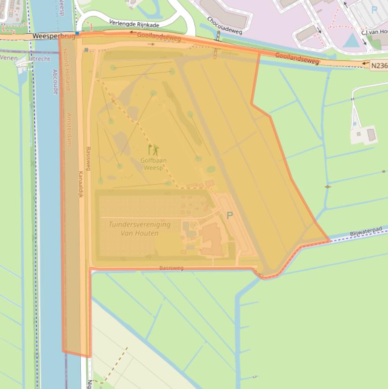 Kaart van postcodegebied 1383NC.