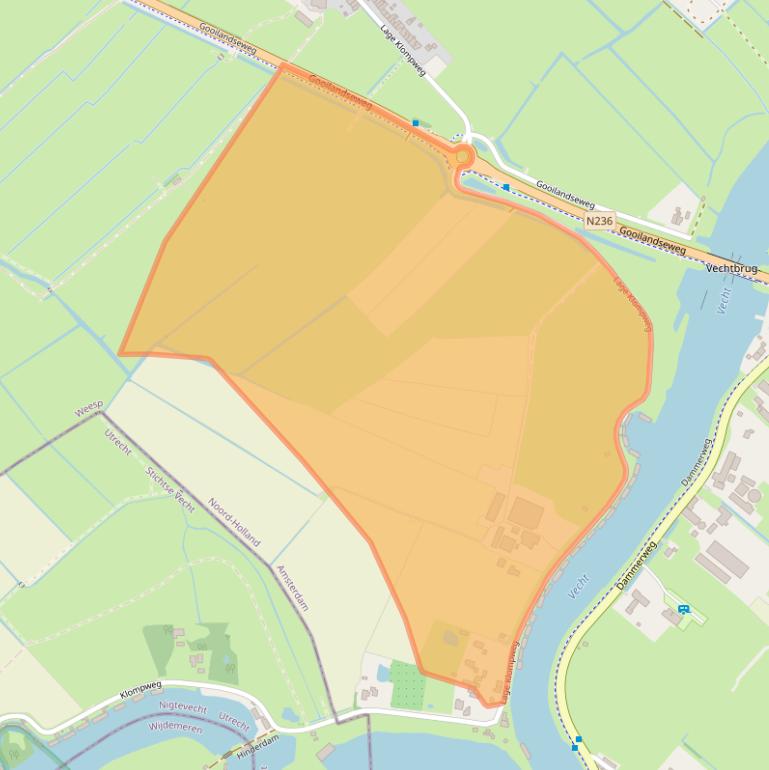 Kaart van postcodegebied 1383PL.