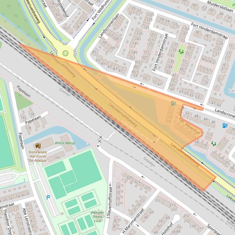 Kaart van postcodegebied 1384AG.