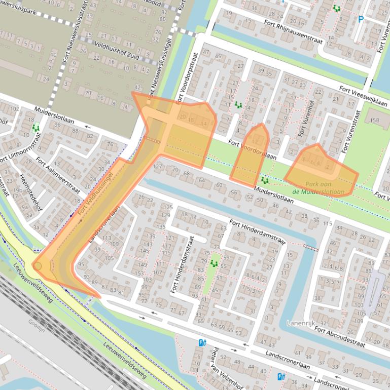Kaart van postcodegebied 1384BE.