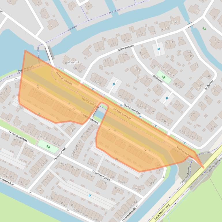 Kaart van postcodegebied 1384GD.