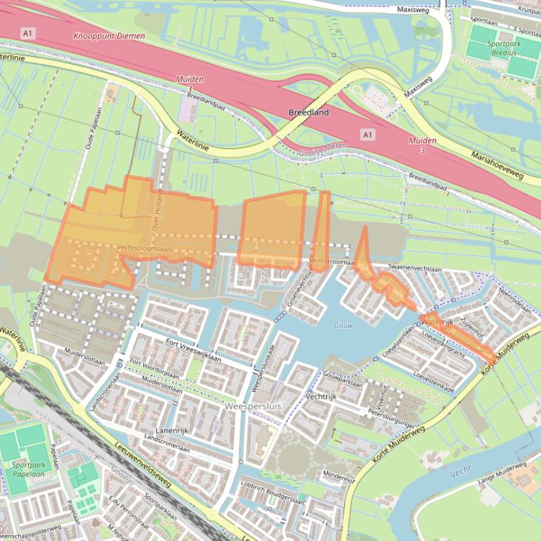 Kaart van postcodegebied 1384GG.