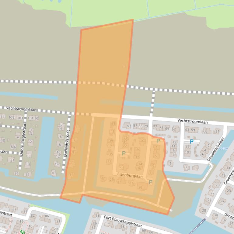 Kaart van postcodegebied 1384JB.