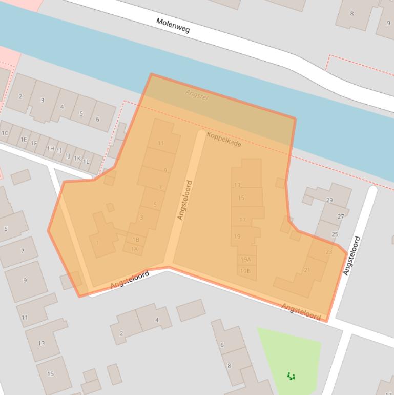 Kaart van postcodegebied 1391EB.