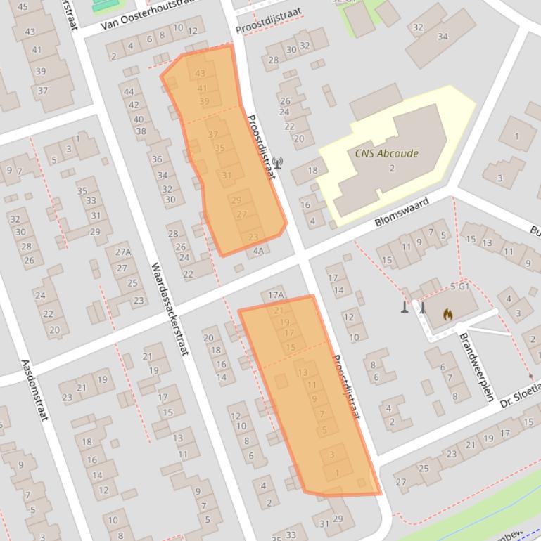 Kaart van postcodegebied 1391TZ.