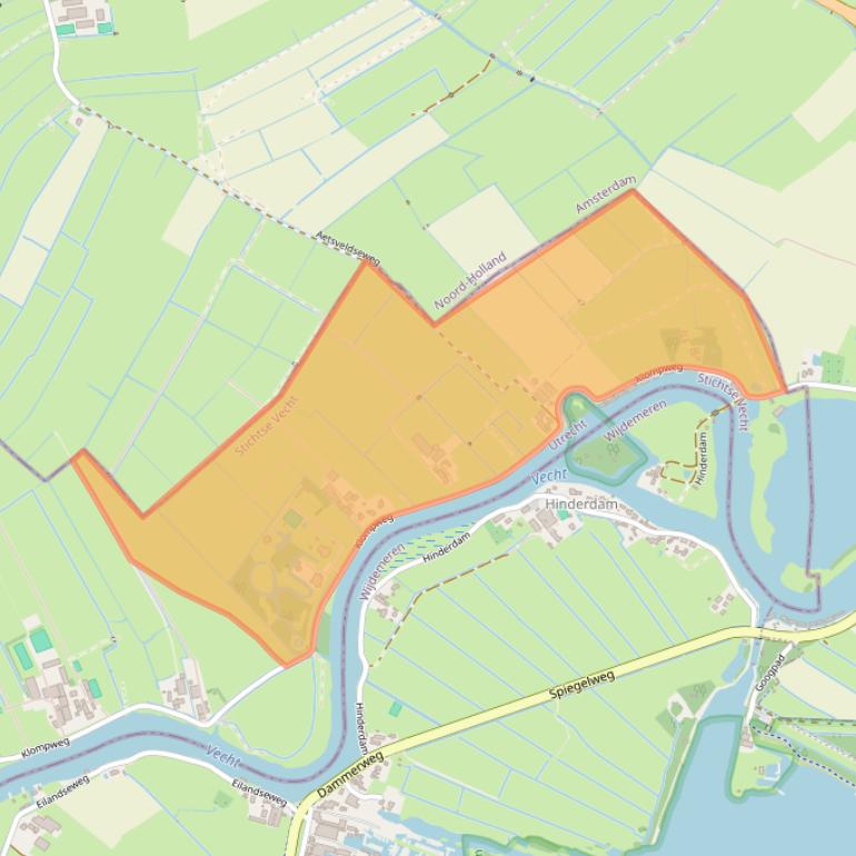 Kaart van postcodegebied 1393PM.