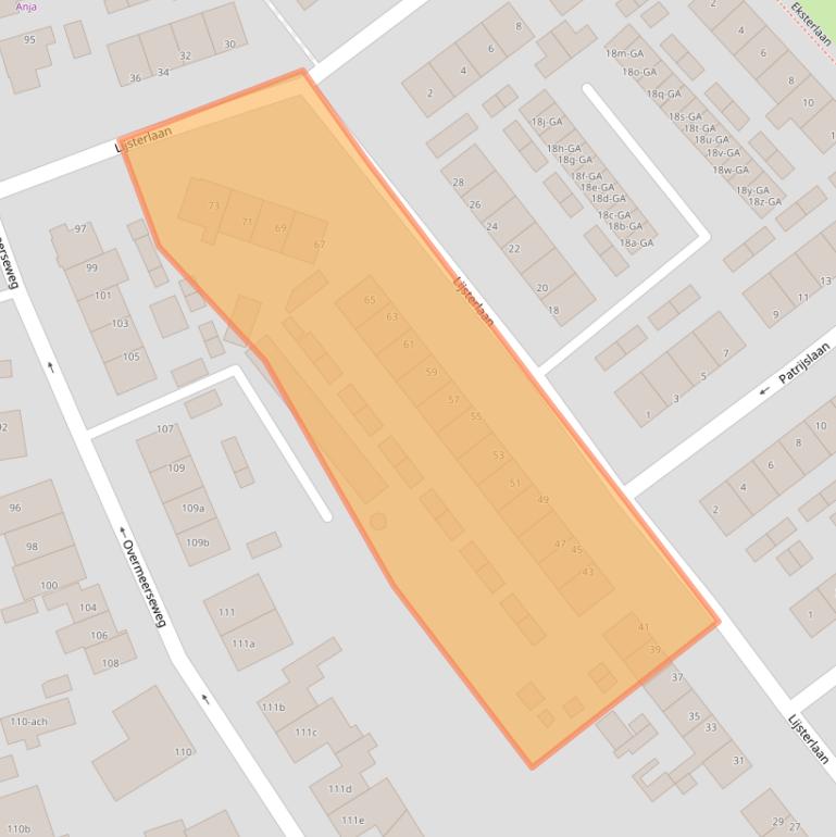 Kaart van postcodegebied 1394CE.