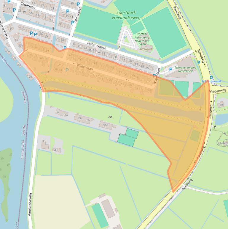 Kaart van postcodegebied 1394JS.