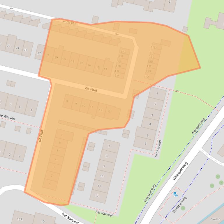 Kaart van postcodegebied 1398BZ.