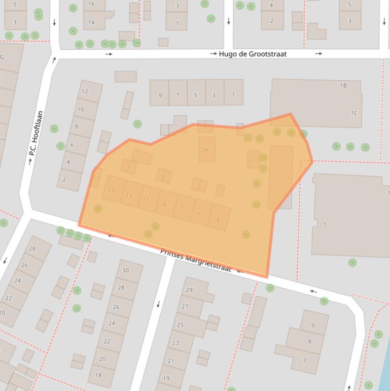 Kaart van postcodegebied 1398CN.