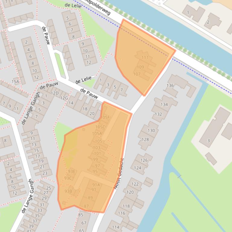 Kaart van postcodegebied 1398EC.