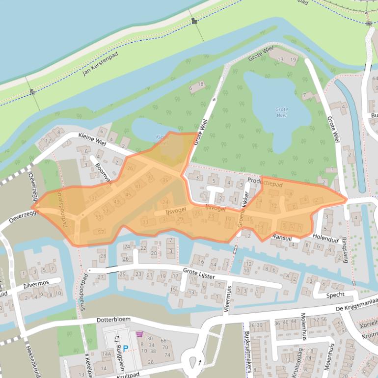 Kaart van postcodegebied 1398JL.