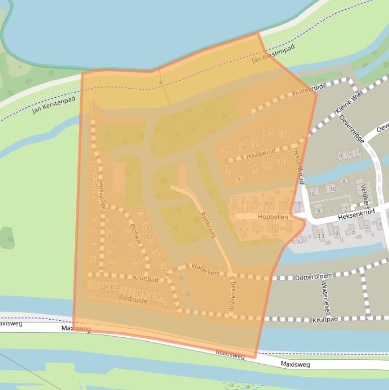 Kaart van postcodegebied 1398KH.