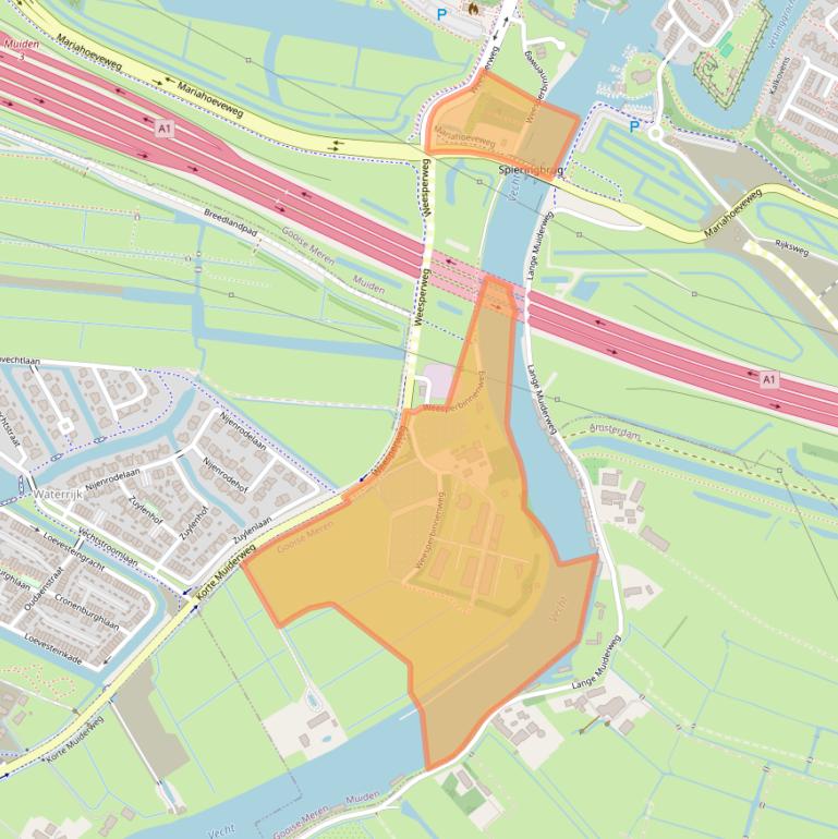 Kaart van postcodegebied 1398PC.