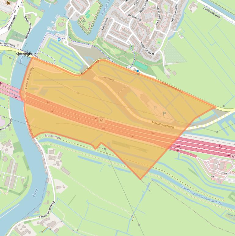 Kaart van postcodegebied 1398PN.