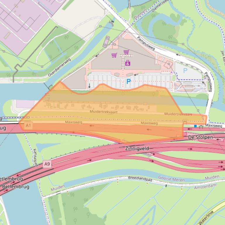 Kaart van postcodegebied 1398PP.