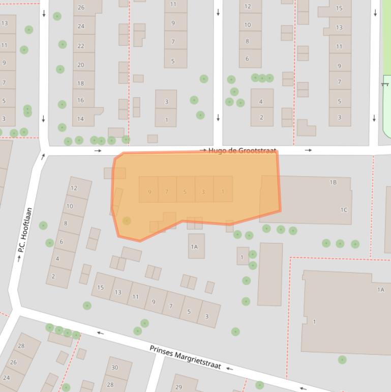 Kaart van postcodegebied 1398XM.