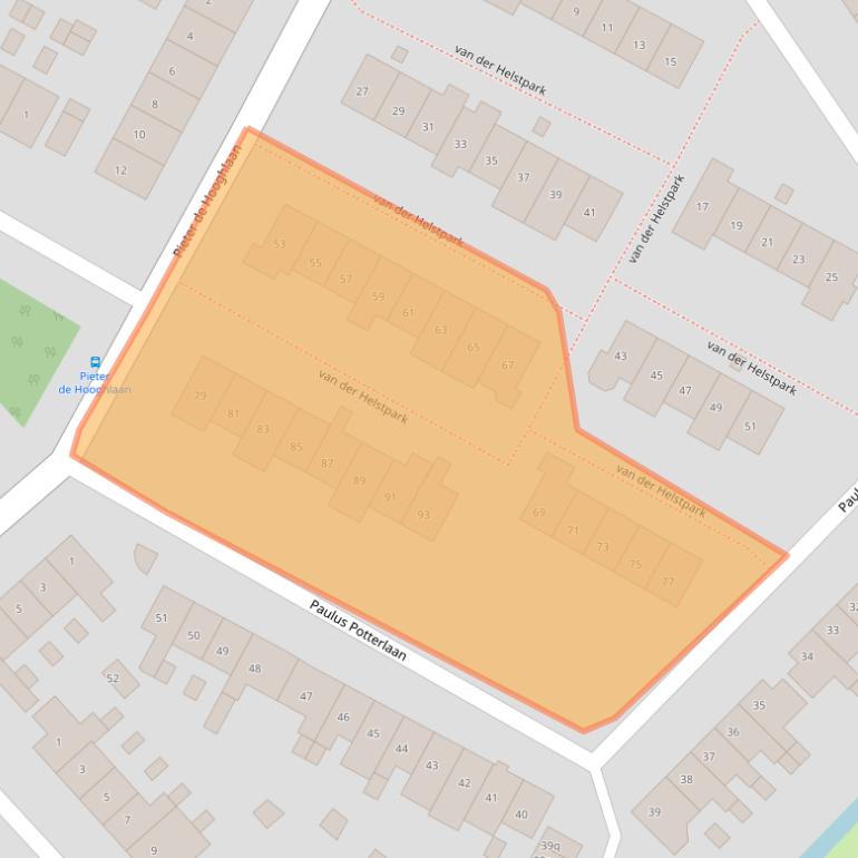 Kaart van postcodegebied 1399GJ.