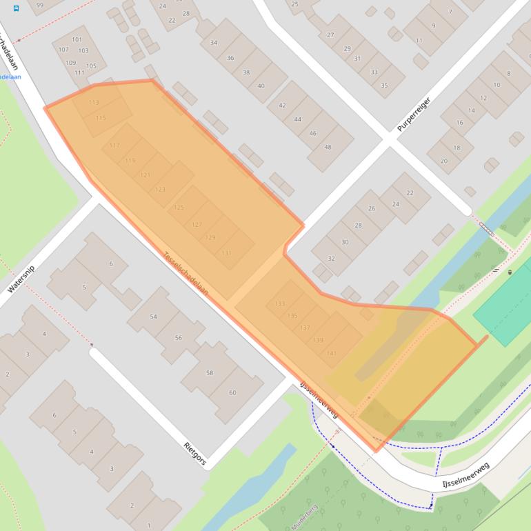 Kaart van postcodegebied 1399KW.