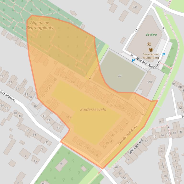 Kaart van postcodegebied 1399VH.