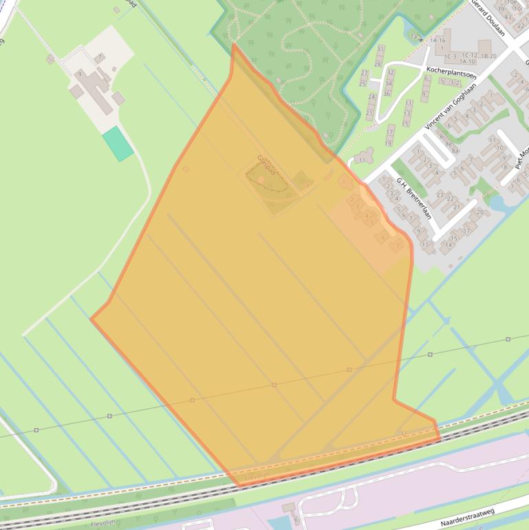 Kaart van postcodegebied 1399XG.